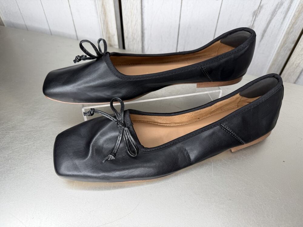 Circus NY by Sam Edelman Teresa Ballet Flat Black Faux Leather Slip On Size 11